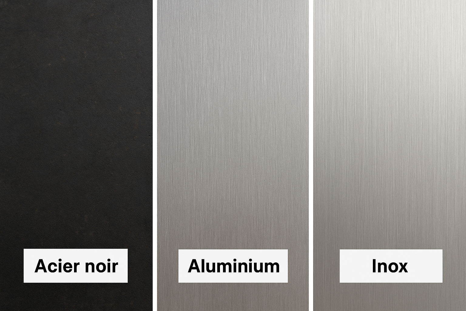 acier noir inox aluminuim